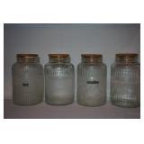 1970s Glass Canister Jars Large Storage Jars