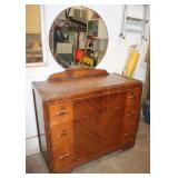 Vintage 3 Drawer Dresser w/ Mirror 44"x21"x66"