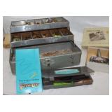 Tackle Box w/ Vintage Lures, 16x7x7