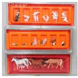 3) Preiser N Scale Animal Figures: