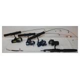 4 Ice Fishing Poles w/ Reels: