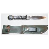 Survival Knife 5" w/ Sheath & Sharpening Stone: