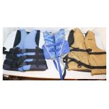 3 Life Jackets: 2 Stearns & 1 Gander Mountain,