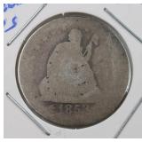 1853 Seated Liberty Quarter Arrows & Rays