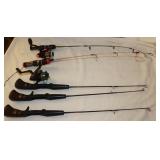 5 Ice Fishing Rods w/ 2 Reels