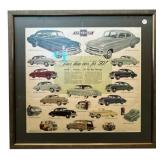 Framed Showroom Sales Brochure for 1950 Chevy