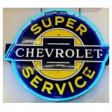 1930s-40s Chevrolet Super Service Neon Sign