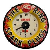 1960s AC Fire Ring Sparkplugs Wall Clock