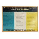 1957 Pontiac Dealer "New Highlights" Display Board