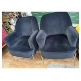 (Qty 2) Modern Velvet Accent Chairs | Grey