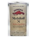 1900s Gargoyle Mobiloil 1 Gallon Square Oil Can