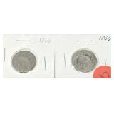 (2) 1866 Shield Nickels