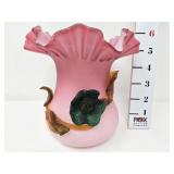 Pink Satin Art Glass Vase