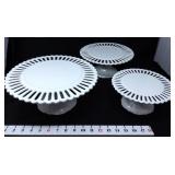 (3) White Pedestal Cake Stands