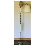 Gold Metal Floor Lamp w/Green Marble