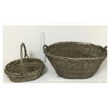 (2) Woven Brown Baskets