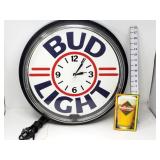 Neon Bud Light Clock (Works) & Budweiser Sign