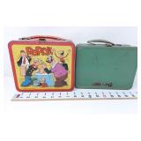 Green & 1980 Popeye Metal Lunch Box - No Thermos