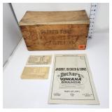 Decker Wooden Box & Paper Price Lists