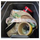 Tote of tape and miscellaneous