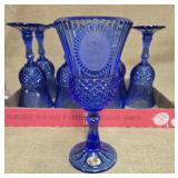 Cobalt blue Avon goblets, set of 8