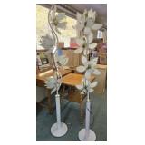 Pair of beautiful flower design lamps, 6 foot