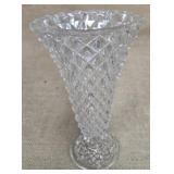 Cut glass diamond vase 8.5 inches tall