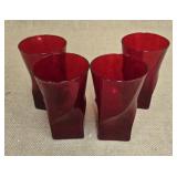 4 art deco glasses