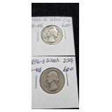 Pair of 1936 S Washington quarter