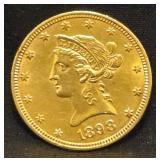 1898 10 Dollar Eagle Liberty Head Gold Coin