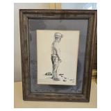 JD Hall coal miner print approx 14 x 20 inches