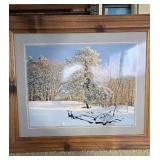 Winter framed print approx size is 16 x 20 inches