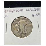 1927 P walknig liberty quarter