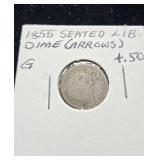 1855 seated liberty dime