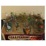 10 glass tumblers (12 days of Christmas) 5"t