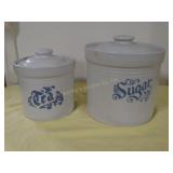 2 Pfaltzgraff Yorktowne Canisters,  Sugar 2 1/2qt