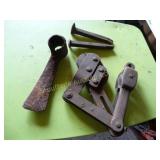 Pick head, 2 railroad spikes, cable puller