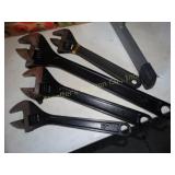 4 Drop forge adjustable wrenches, largest 24"