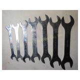 7 Pc. V8 flat open end, extra thin wrenches, 3/8