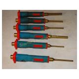 6 Pc. Brass punches, cushion grip