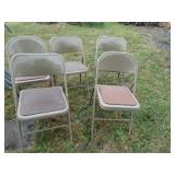 5 Metal folding chairs