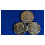 3- 1968 D Kennedy Half Dollars