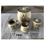 HOME & GARDEN PARTY COOKIE JAR, CREAMER, SUGAR,