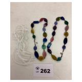 LARGE BEADED NECKLACES / CLEAR BEADS