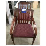 2 UPHOLSTERED WOOD CHAIRS