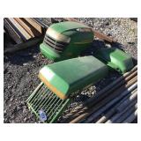 2 JON DEERE GARDEN TRACTOR HOODS, 2 SIDE PANELS