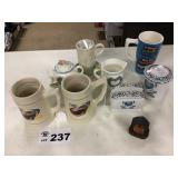 FINGERHUT MUGS, CREAMER, SUGAR, MISC