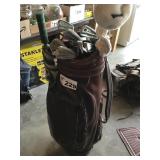 GOLF BAG, CLUBS