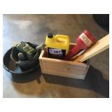 DRAIN PAN, FUNNEL, ANTI FREEZE ( 1/2 ), WOOD BOX