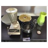 BLENDER, BAKING PANS, VASE, OTHER